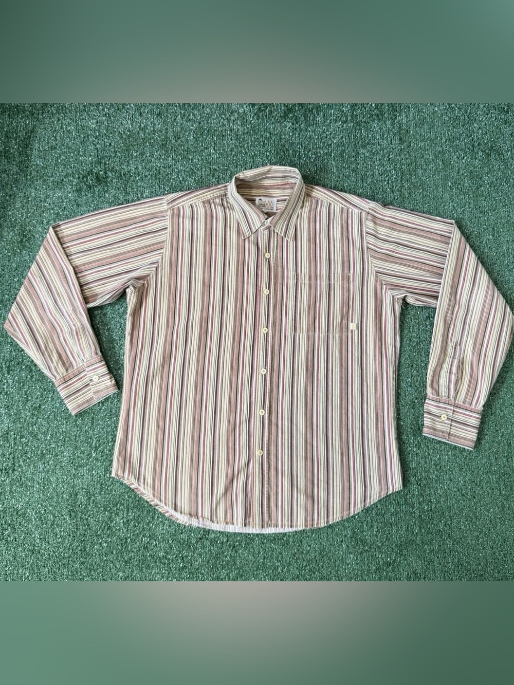 Vintage Paul Frank Striped Button Down Shirt Mens Large Long Sleeve Y2K